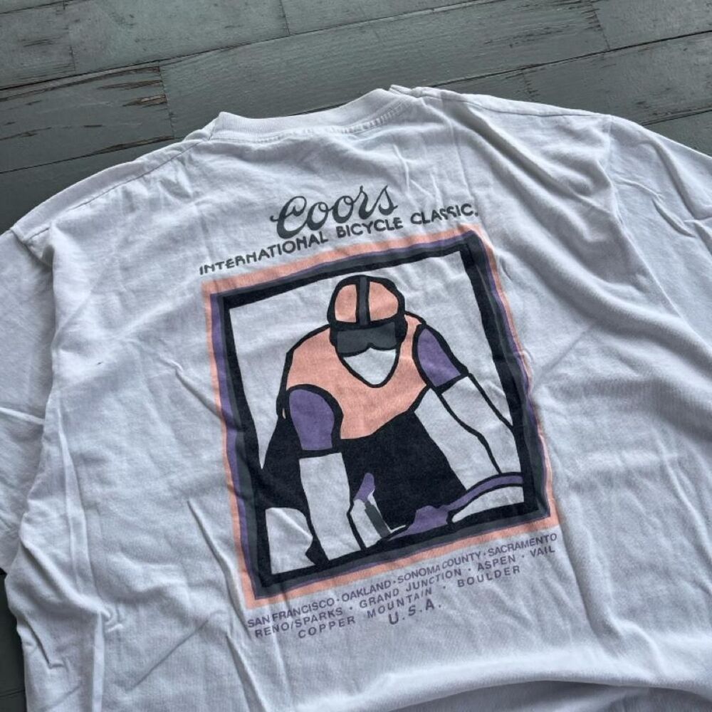 Vintage Fruit of the Loom Coors Bicycle Graphic Tee Shirt
